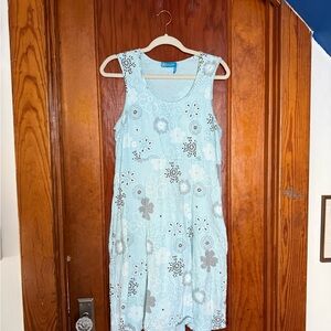 Fresh Produce Cotton Blue Floral Summer Sleeveless Dress